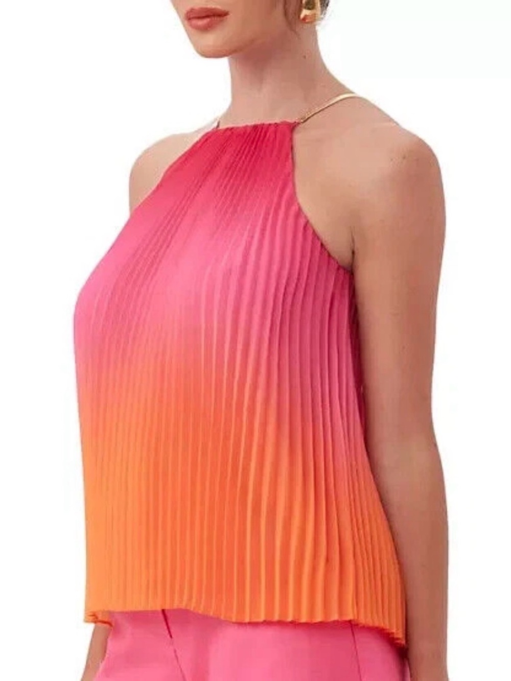 Trina Turk Nayarit pleated Chiffon Top - Picture 2 of 7